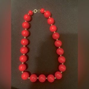 Vintage Red Lucite Beaded Necklace